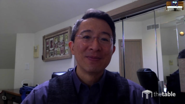 Christopher Yuan recording The Table podcast